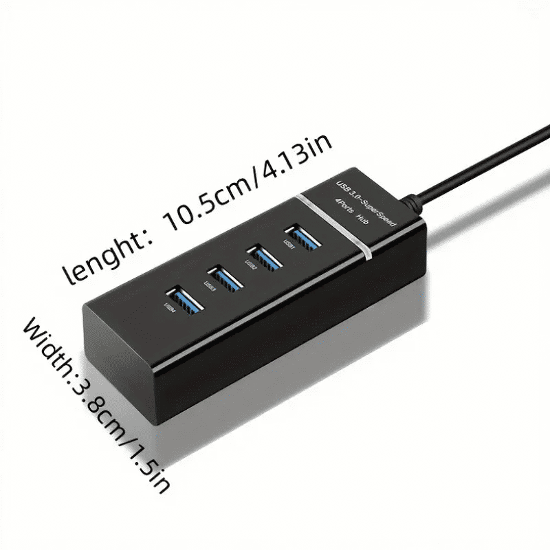 Versatile High-Speed 4-Port USB 3.0 Hub with Charging for Devices