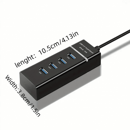 Versatile High-Speed 4-Port USB 3.0 Hub with Charging for Devices