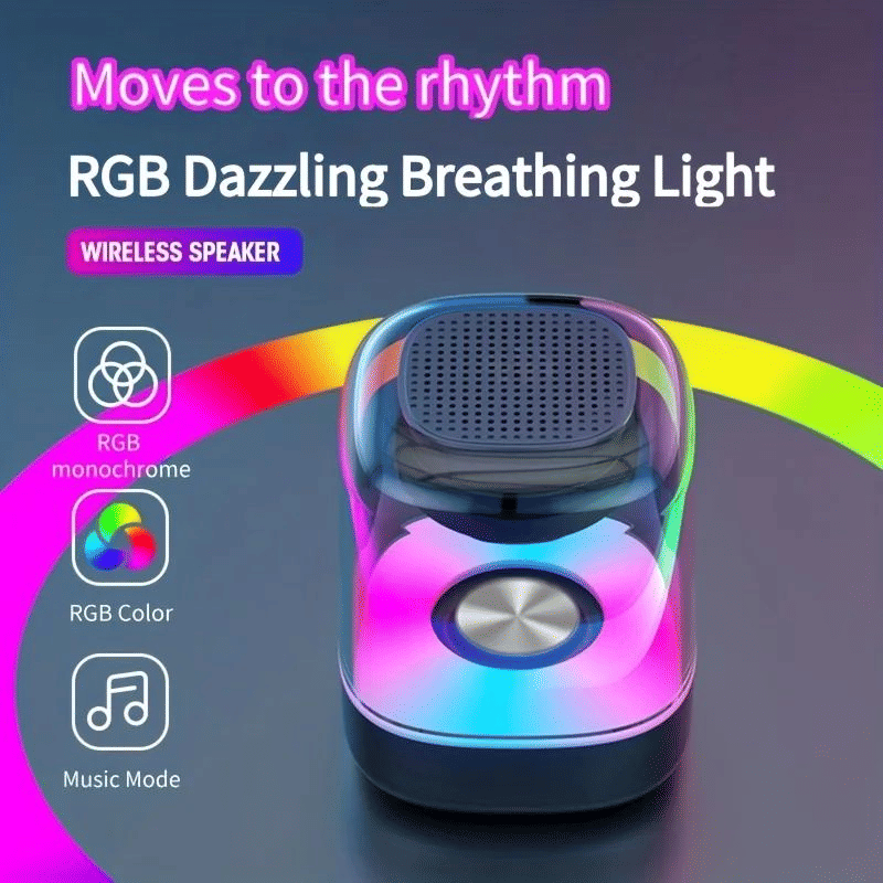 Cool Speaker Mini Portable Wireless Bluetooth Speaker with Dazzling RGB Light
