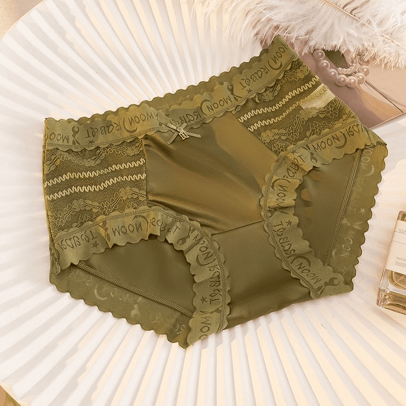 4-Pack Women's Seamless Mid-Waist Lace Panties: Breathable Cotton Crotch Lingerie