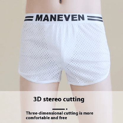 3-Pack Men's Mesh Breathable Boxer Briefs - Soft, Quick-Dry, Comfortable Polyester Fabric