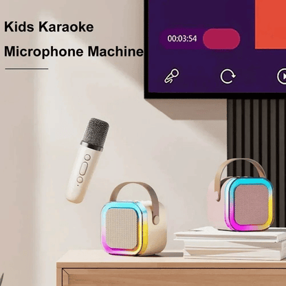 Portable Bluetooth K12 Karaoke Machine with Two Wireless Microphones & PA Speaker System