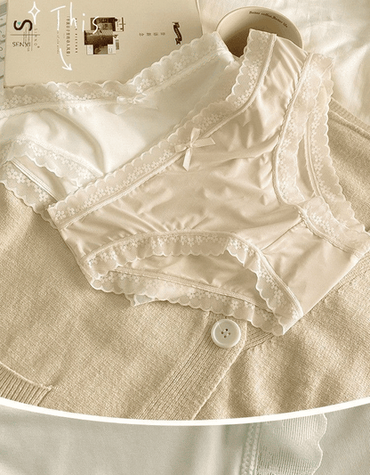 SENYI 7-Pack Ice Silk Seamless Breathable Quick-Dry Low-Waist Lace Panties