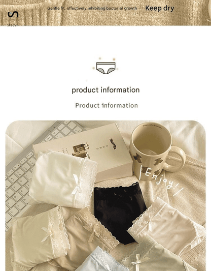 SENYI 7-Pack Ice Silk Seamless Breathable Quick-Dry Low-Waist Lace Panties