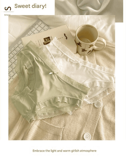 SENYI 7-Pack Ice Silk Seamless Breathable Quick-Dry Low-Waist Lace Panties