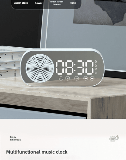 Premium Multifunctional Mirror Bluetooth Speaker, Digital Clock, High Volume, Smart Portable Audio