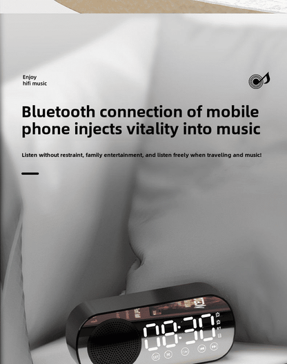 Premium Multifunctional Mirror Bluetooth Speaker, Digital Clock, High Volume, Smart Portable Audio