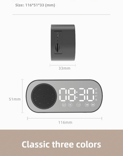 Premium Multifunctional Mirror Bluetooth Speaker, Digital Clock, High Volume, Smart Portable Audio