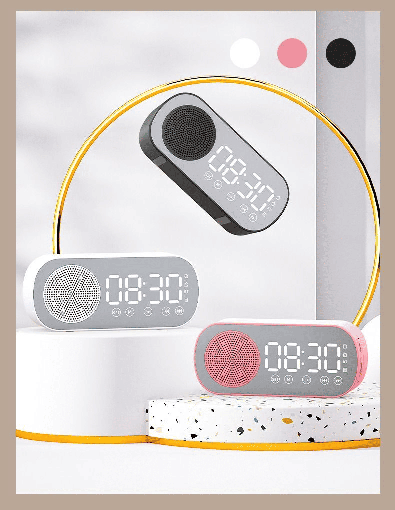 Premium Multifunctional Mirror Bluetooth Speaker, Digital Clock, High Volume, Smart Portable Audio