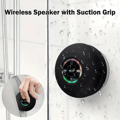 IPX4 Waterproof Mini LED Bathroom Speaker, USB Charging, 5.0 Surround Sound