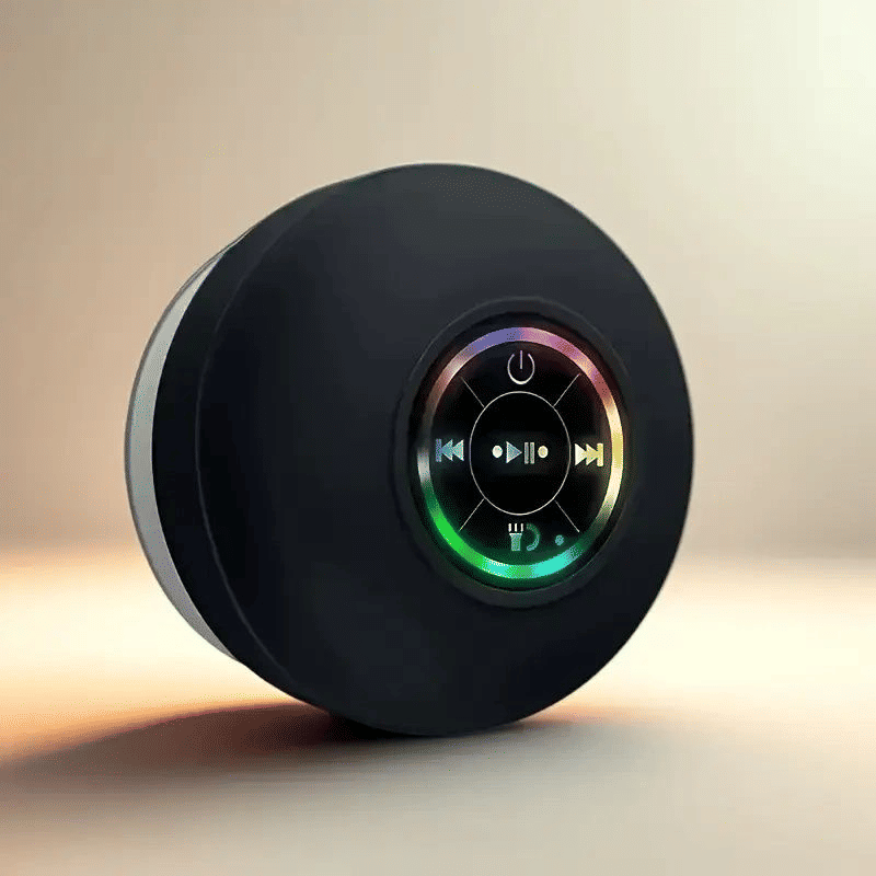IPX4 Waterproof Mini LED Bathroom Speaker, USB Charging, 5.0 Surround Sound