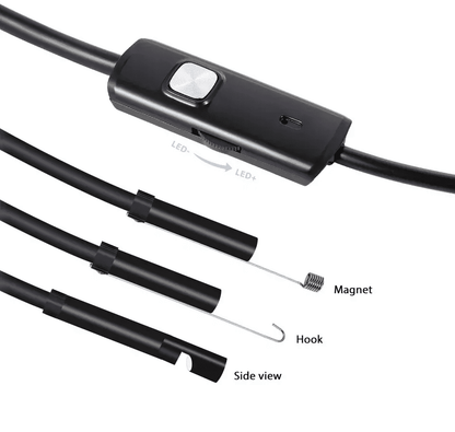 7MM 1M Android 3-in-1 Endoscope Camera: Waterproof Micro USB Type-C PC Inspection Borescope
