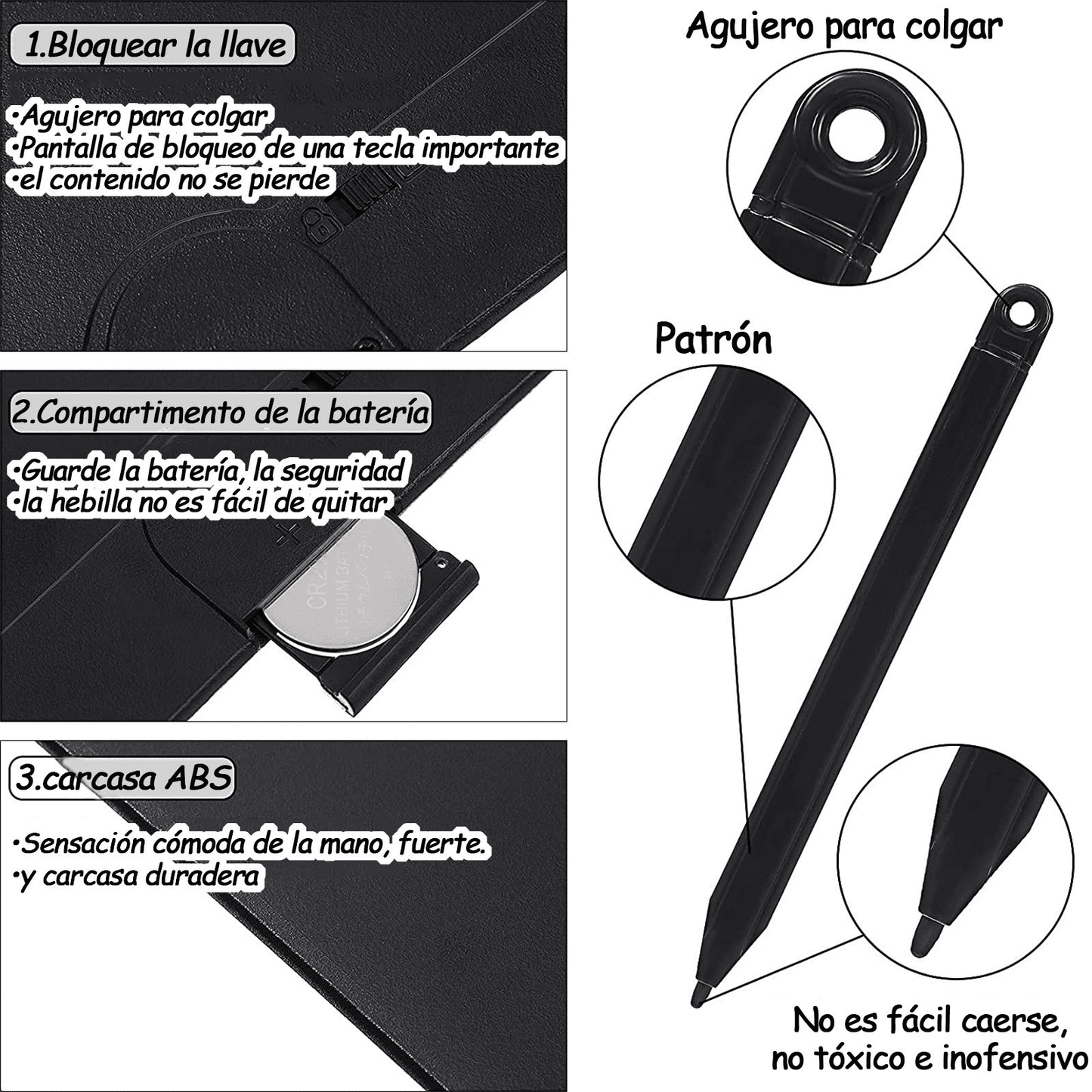 10-inch LCD Writing Tablet for Kids, Erasable Colorful Digital Drawing Doodle Board