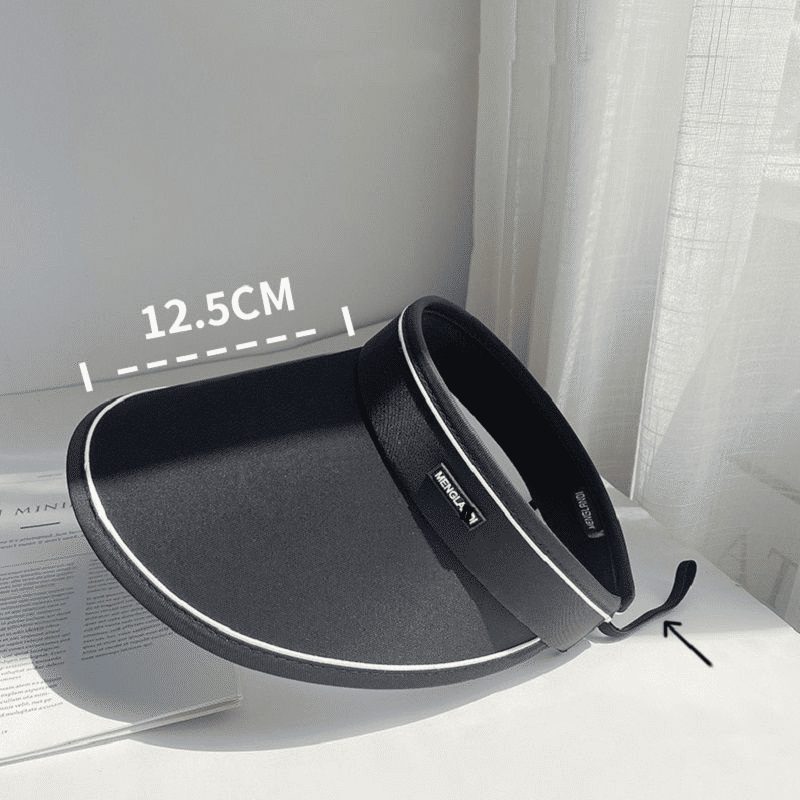 Women's UPF50+ Sunblock Empty Top Visor Hat - Large Overhang Folding UV Protection