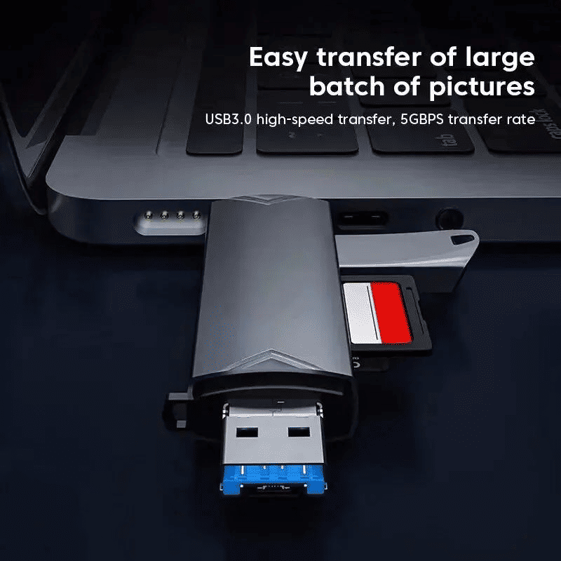 6-in-1 Multifunction USB 3.0 Card Reader Type-C/USB/TF/SD Flash Drive