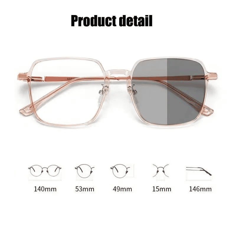 Stylish Photochromic Square Glasses: Outdoor Color Changing Eyewear for Men & Women