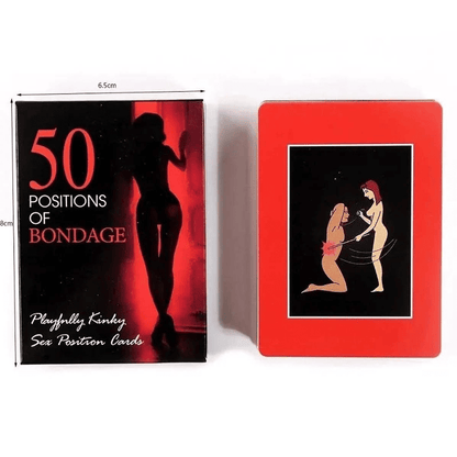 50 Fantasy Bondage Positions Couple Game Cards for Adult Intimate Fun