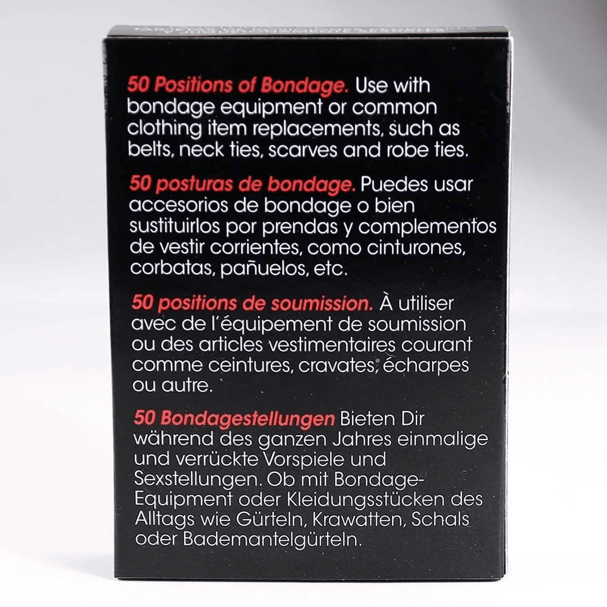 50 Fantasy Bondage Positions Couple Game Cards for Adult Intimate Fun