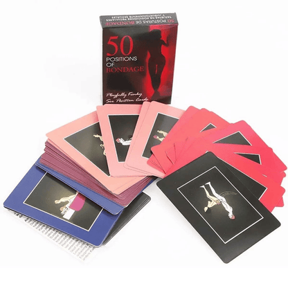 50 Fantasy Bondage Positions Couple Game Cards for Adult Intimate Fun