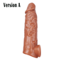 Premium Silicone Penis Sleeve Extender, Realistic, Reusable, Enhances Male Performance