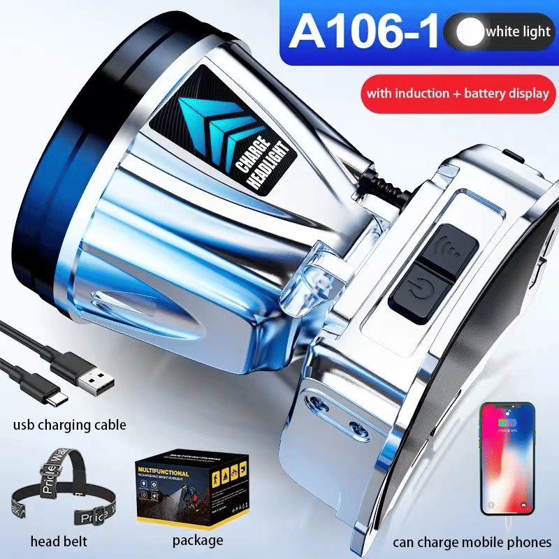 Powerful LED USB Rechargeable Headlight for Outdoor Night Fishing Camping Running