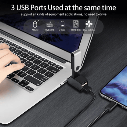 High-Speed USB 3.0 Hub Adapter Mini 3-Port Splitter for PC Laptop
