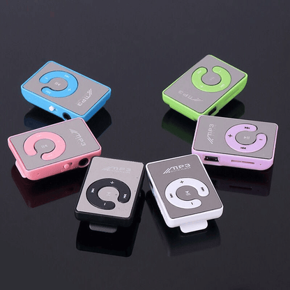 Compact Mirror Clip MP3 Player, Portable Hi-Fi Audio, SD/TF Card Support