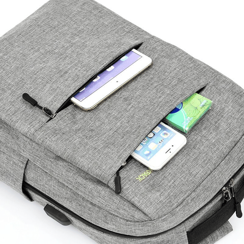 3-Piece Men's Anti-Theft USB Laptop Backpack Set, School Bookbag & Travel Bag