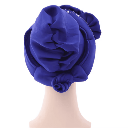 Elegant African Autogele Headtie Turban Cap - Diamond Embellished Party Headpiece