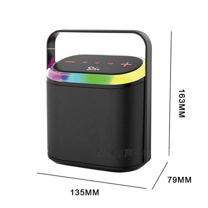 Portable 10W Bluetooth Speaker, Deep Bass, RGB Light Show, TWS Pairing, IPX5