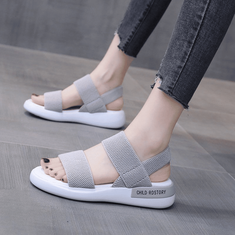 ASSKLO Women's Soft Sole Elastic Band Sport Sandals - Korean Style