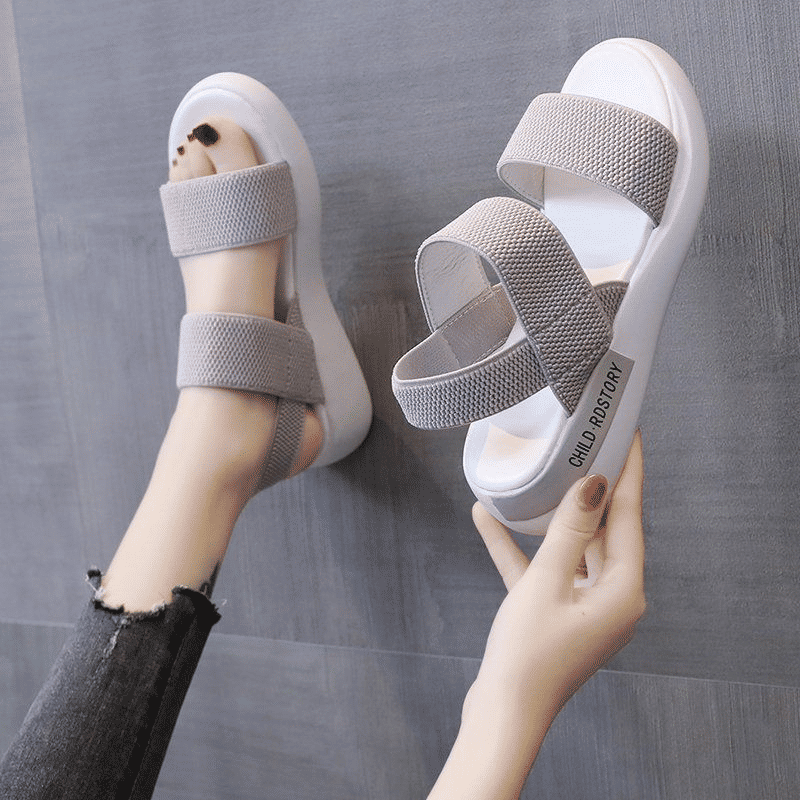 ASSKLO Women's Soft Sole Elastic Band Sport Sandals - Korean Style