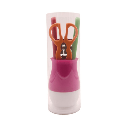 RASHNIK RN-004 5-Piece Stainless Steel Kitchen Knife Set with Storage Base