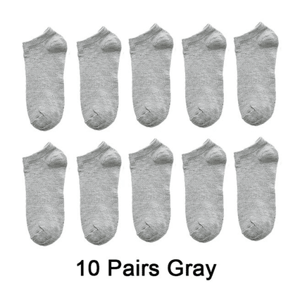 10 Pairs Unisex No-Show Ankle Socks: Breathable, Anti-Odor Comfort Fit