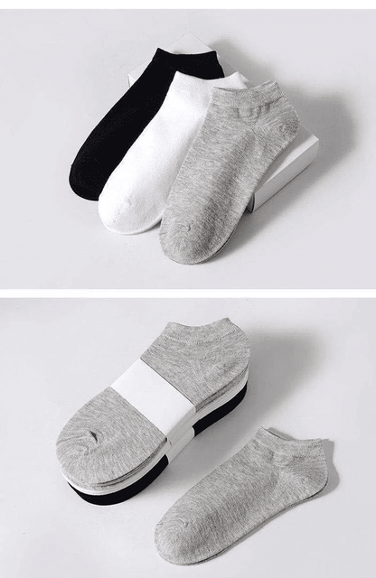 10 Pairs Unisex No-Show Ankle Socks: Breathable, Anti-Odor Comfort Fit