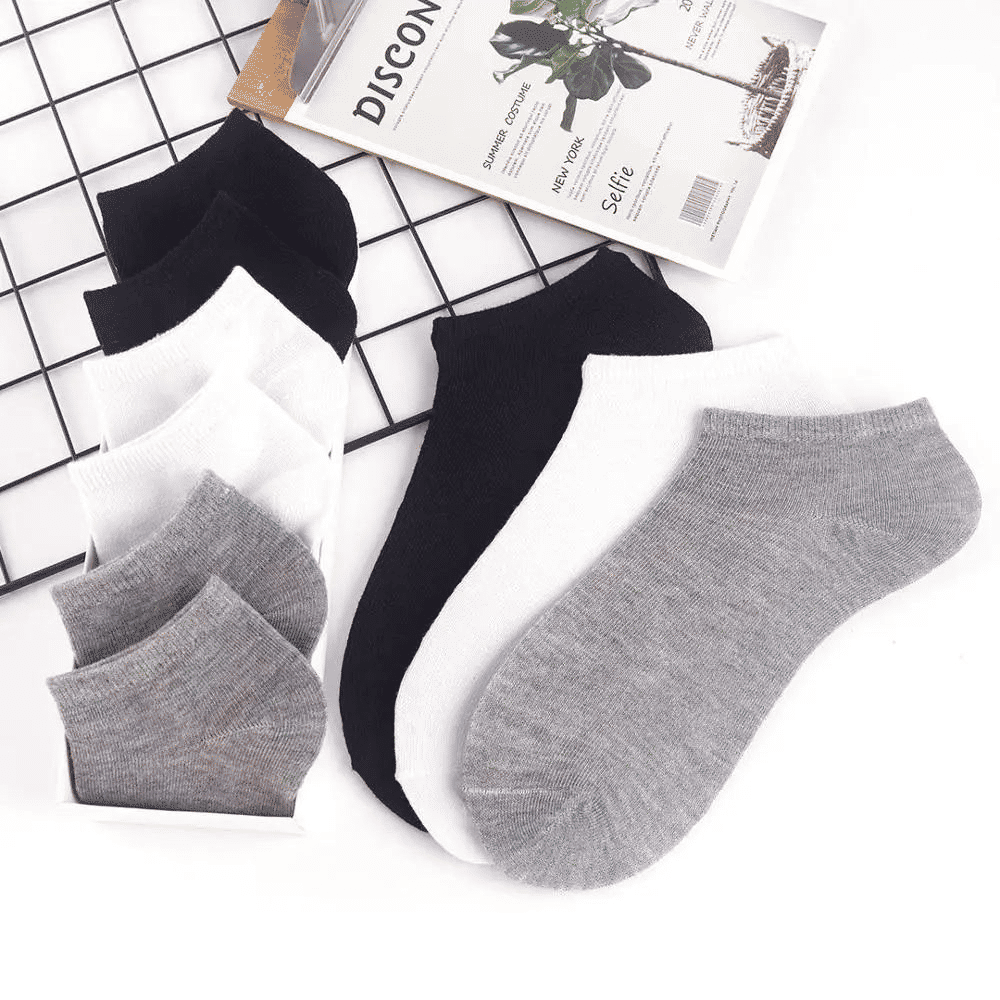 10 Pairs Unisex No-Show Ankle Socks: Breathable, Anti-Odor Comfort Fit