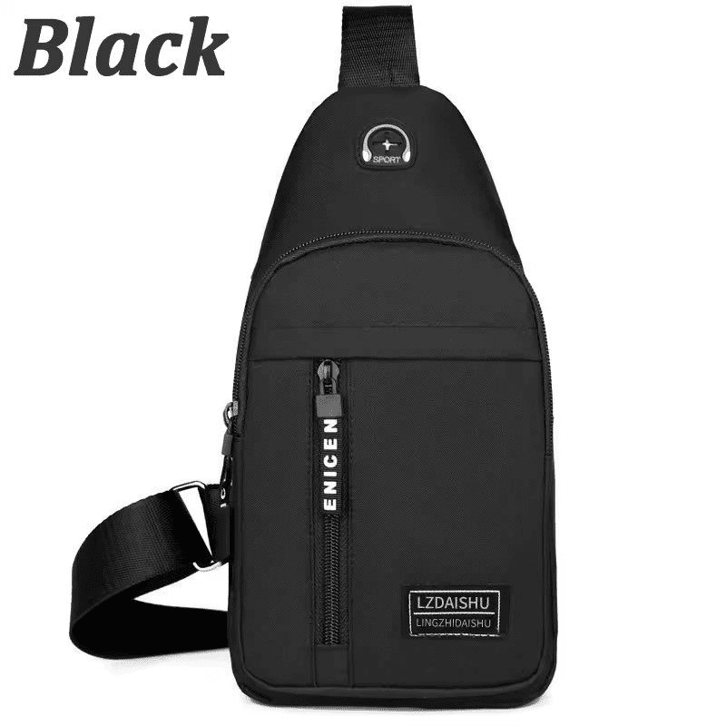 Men's Solid Color Casual Chest Bag - Outdoor Crossbody Sling Pack