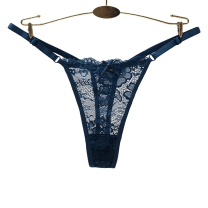 Thor Women's 4-Pack Low-Rise Thong Panties - Invisible, Soft Nylon Lace Briefs