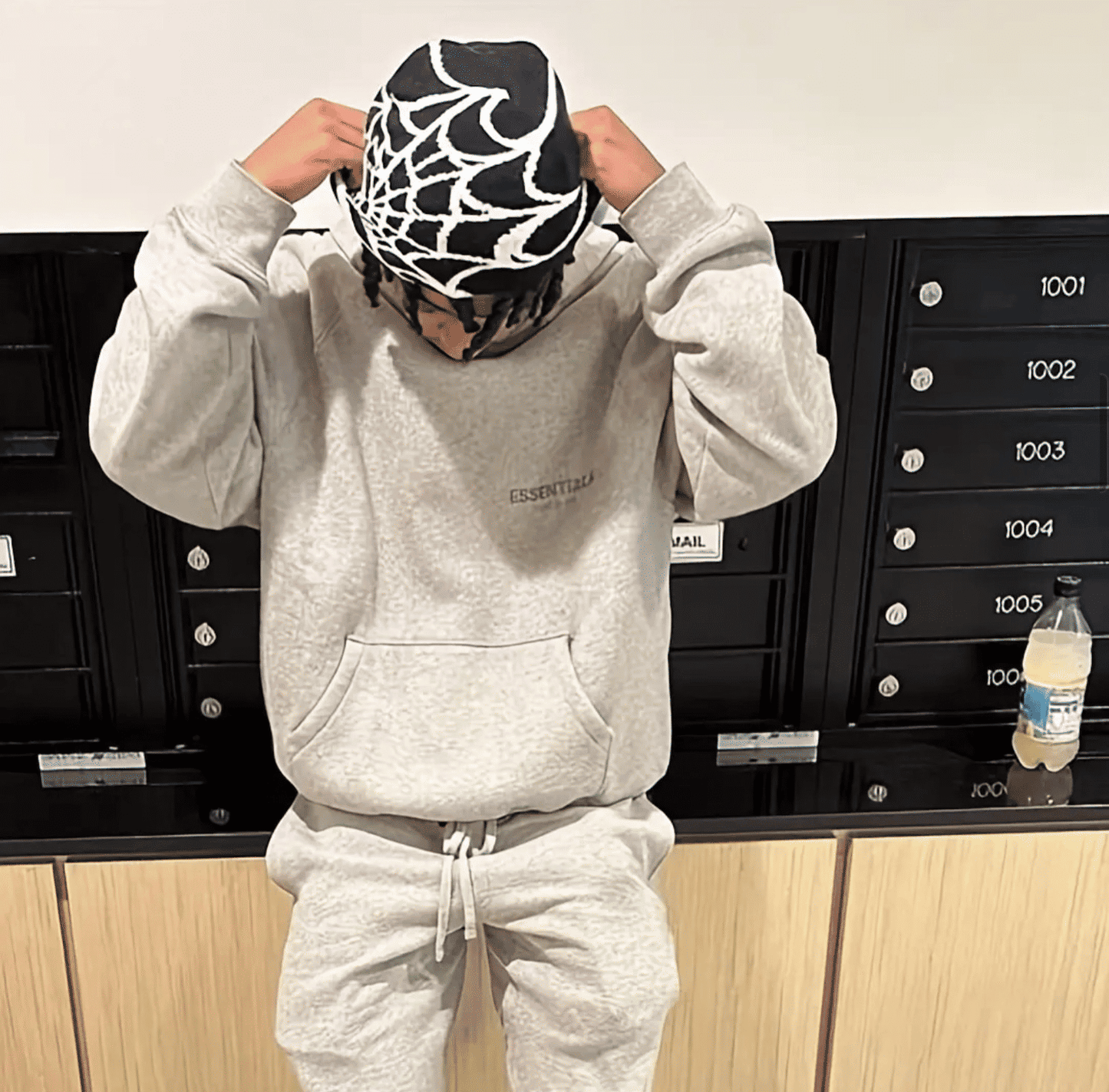 Gothic Spider Web Jacquard Beanie: Y2K Knitted Warm Hip Hop Cap