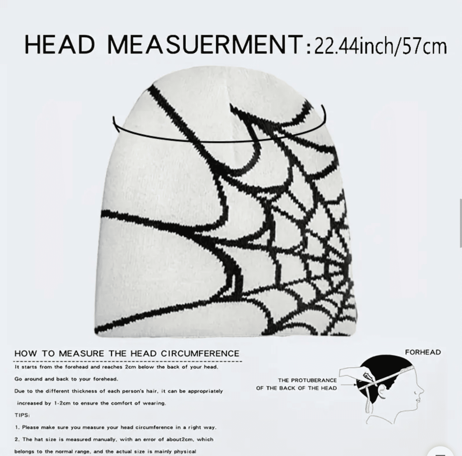 Gothic Spider Web Jacquard Beanie: Y2K Knitted Warm Hip Hop Cap