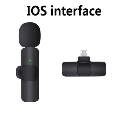 K9 Wireless Lapel Lavalier Microphone with Noise Cancellation for iPhone & Type-C