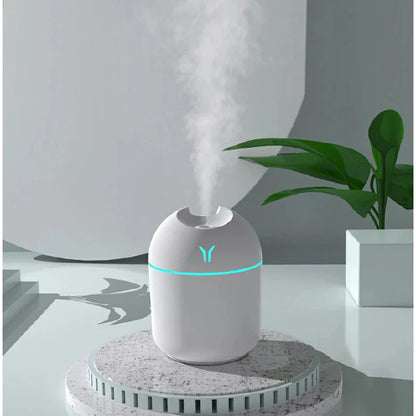 Mini 250ML USB Ultrasonic Air Humidifier, Romantic LED Essential Oil Diffuser