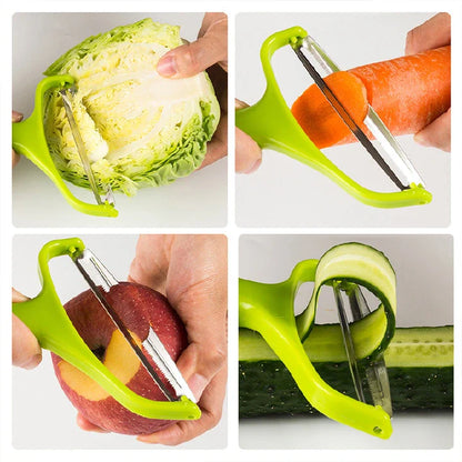 Multi-functional Stainless Steel Wide Mouth Vegetable Fruit Peeler & Cabbage Grater Slicer