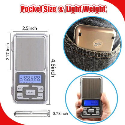 High Precision 500g 0.1g Digital Pocket Scale for Jewelry & Kitchen