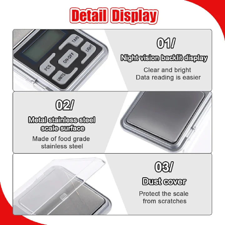 High Precision 500g 0.1g Digital Pocket Scale for Jewelry & Kitchen