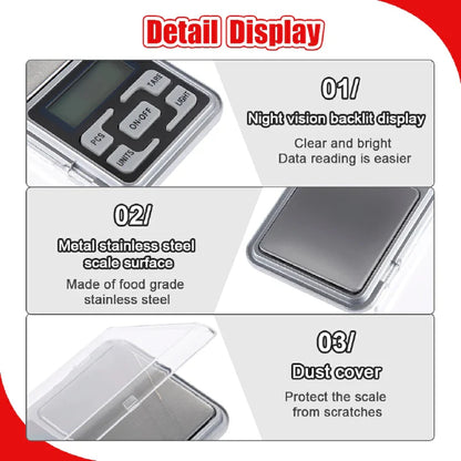 High Precision 500g 0.1g Digital Pocket Scale for Jewelry & Kitchen