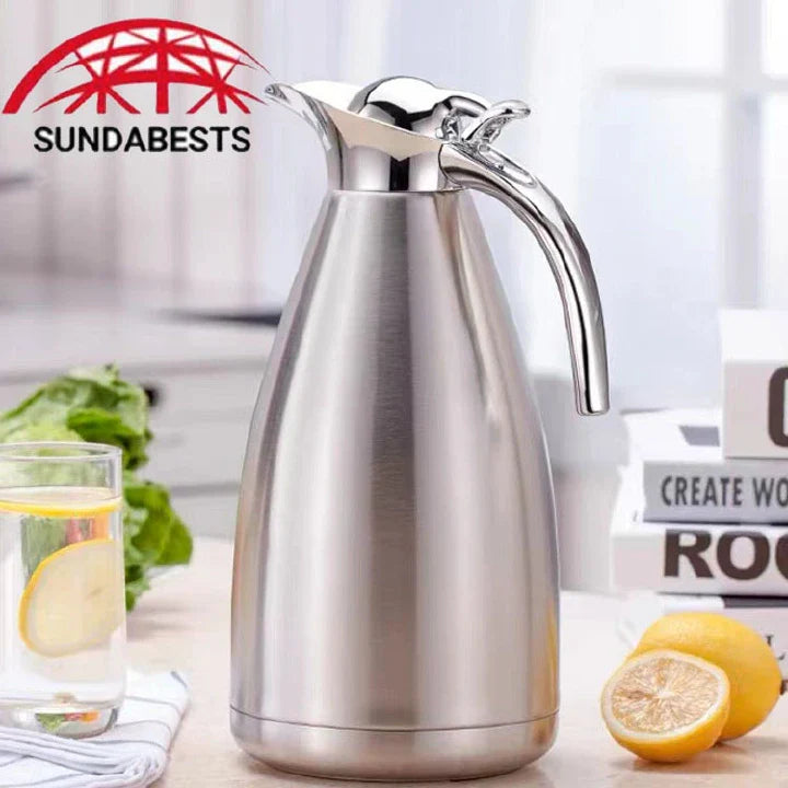 Premium 2.0L Stainless Steel Vacuum Insulated Coffee Pot & Thermos Flask
