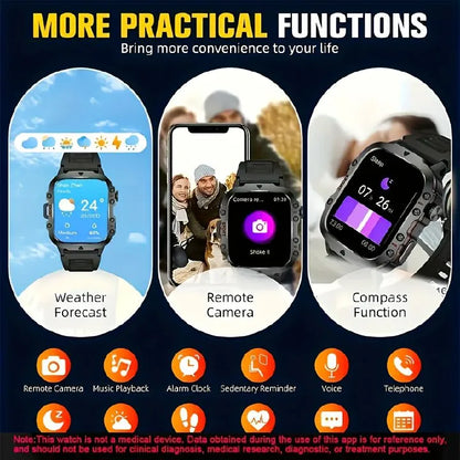 New Rugged Smart Watch Men Wireless Call Waterproof Sport Fitness AI Voice Outdoor 100+ Sports Modes Outdoor Smartwatch