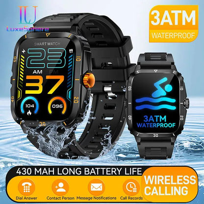 New Arrivals KT71 Smart Watch Men Bluetooth Call Wireless Wristwatch 1.96 Screen Smartwatch 100+Sport Waterproof Smartwatch Fitness Bracelet Heart Rate Blood Pressure Monitor Tracker Sports Smartwatch