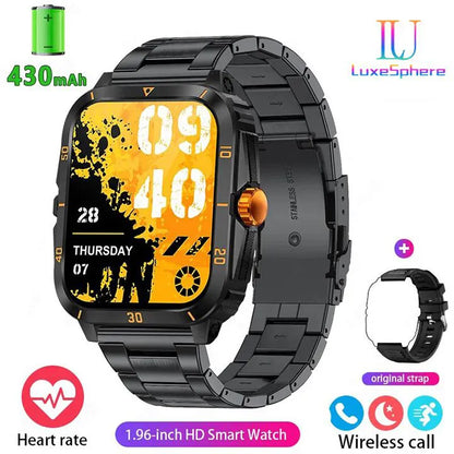 New Arrivals KT71 Smart Watch Men Bluetooth Call Wireless Wristwatch 1.96 Screen Smartwatch 100+Sport Waterproof Smartwatch Fitness Bracelet Heart Rate Blood Pressure Monitor Tracker Sports Smartwatch